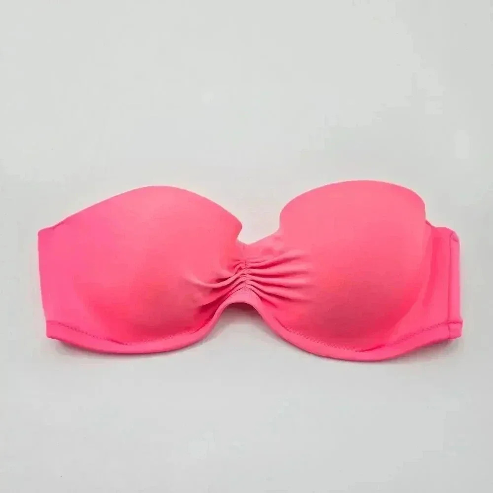 Victoria's Secret Pink Padded Strapless Bikini S Top Swimwear Small 32C